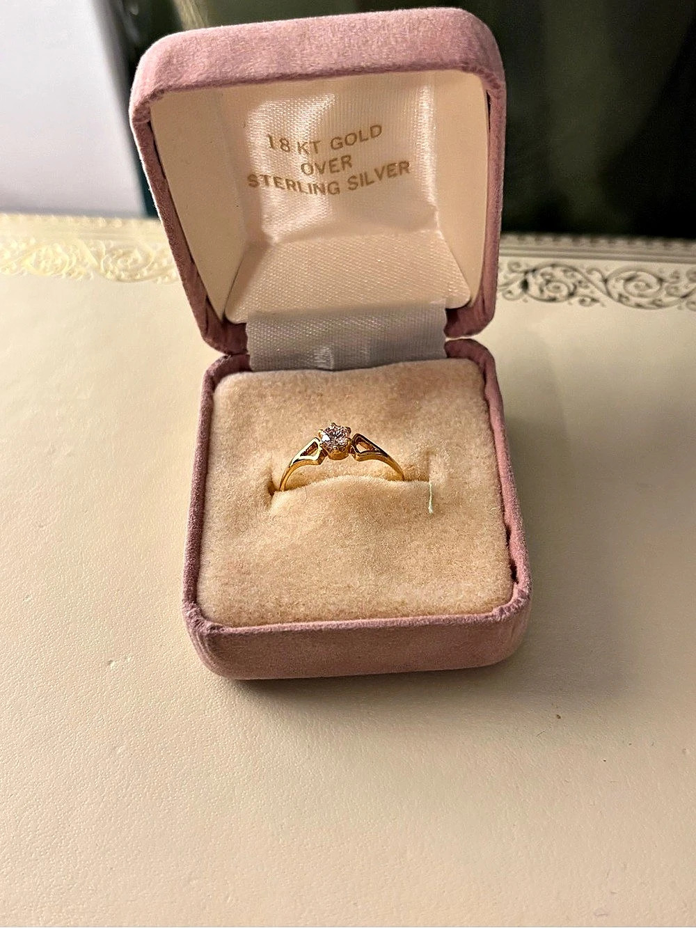 18k Golf over Sterling Silver Ring Like New